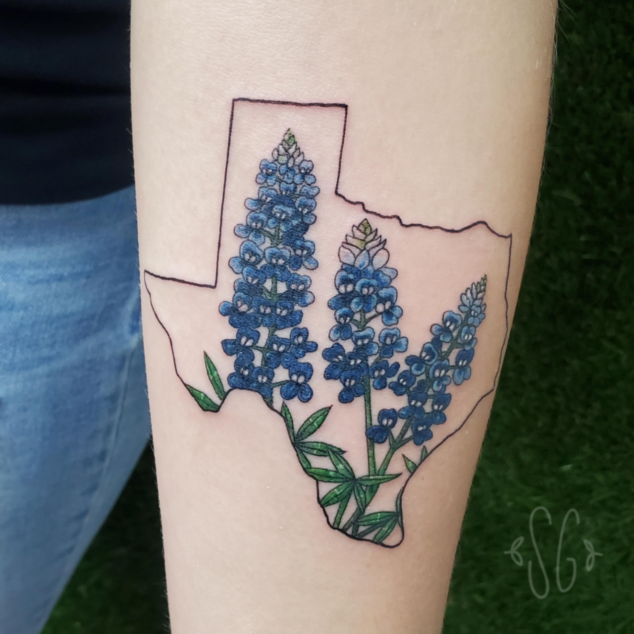 The Inkery - @sstattoos did this beautiful blue bonnet, because #TEXAS!  #floral #flower #ink #tattoo #tattoos #theinkery | Facebook