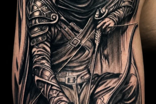 armored-archer-warrior-blackwork-tattoo-wicked-ways-tattoos