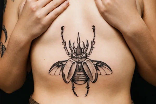 black-ink-beetle-chest-tattoo-wicked-ways-tattoos